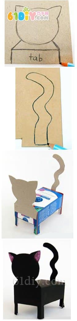 动物手工——废纸盒DIY卡哇伊小猫