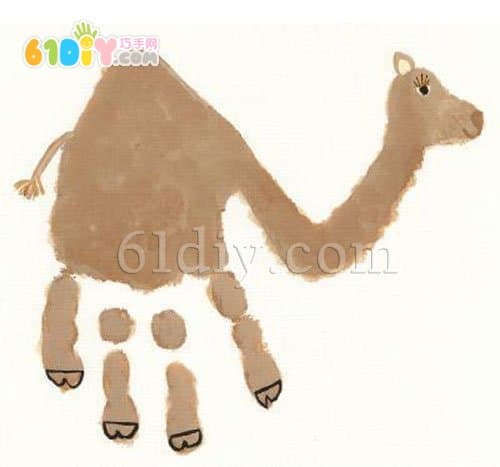 儿童创意手印画:骆驼
