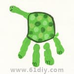 儿童创意手印画：乌龟