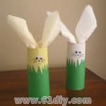 儿童手工DIY卷纸筒小兔子