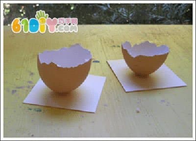 儿童制作蛋壳毛线小鸡