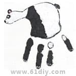 创意手印画熊猫