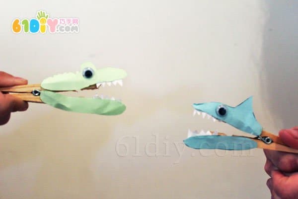 儿童玩具DIY：衣夹手工制作鳄鱼