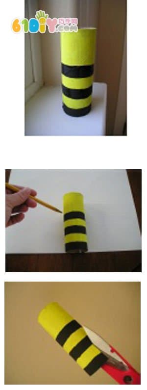 幼儿园春天小制作：DIY纸筒小蜜蜂