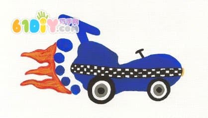 可爱有趣的创意脚印画——赛车