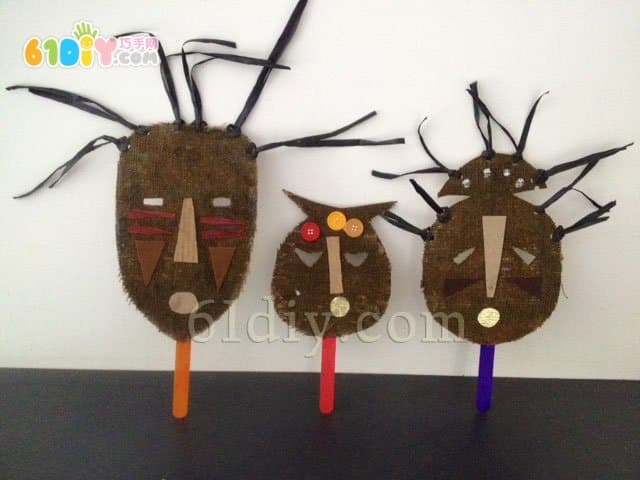 非洲面具幼儿手工-非洲人面具DIY制作手工花制作