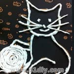 纸巾线贴画小猫