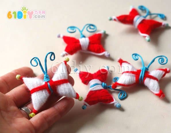 儿童DIY:毛线蝴蝶手工制作