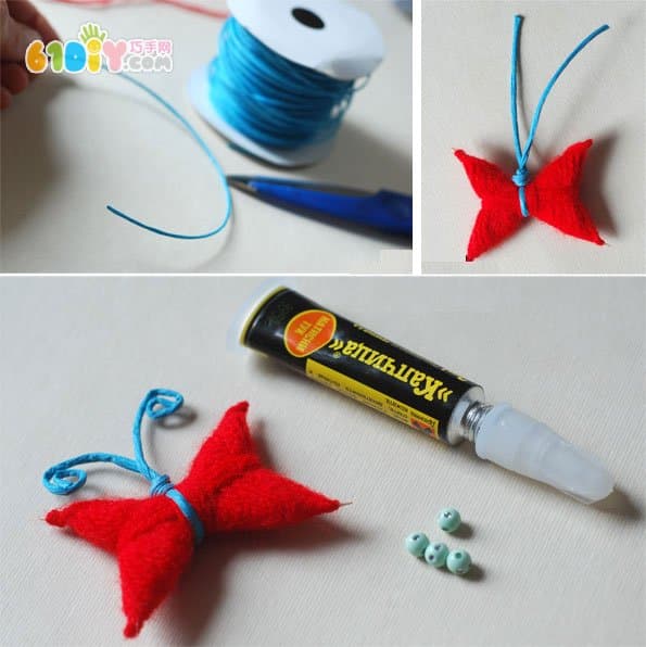 儿童DIY:毛线蝴蝶手工制作