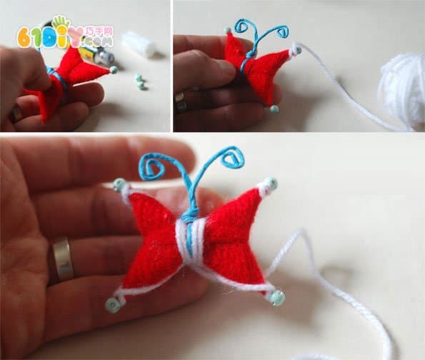 儿童DIY:毛线蝴蝶手工制作
