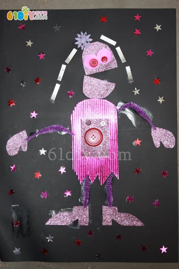 儿童贴画手工：机器人