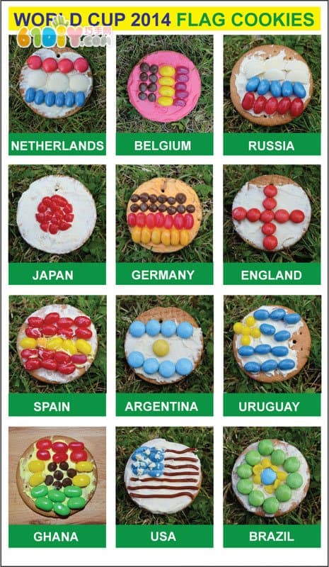 饼干的手工：世界杯国旗奖牌DIY