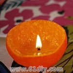 橘子皮DIY制作小桔灯