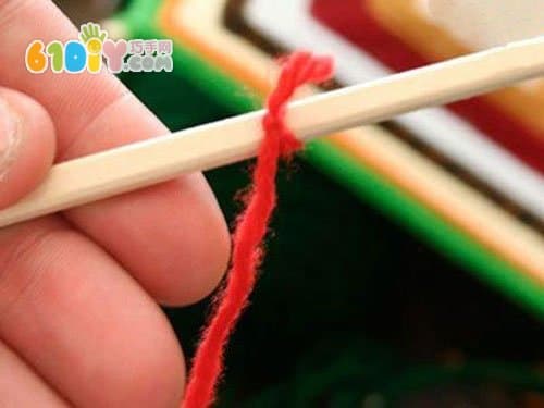 一次性筷子和毛线制作开运挂件