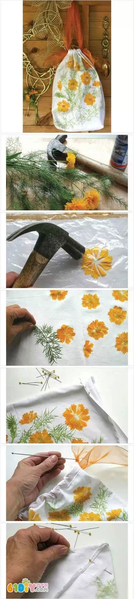 用花草制作印染