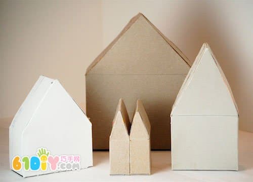 纸盒手工制作小房子