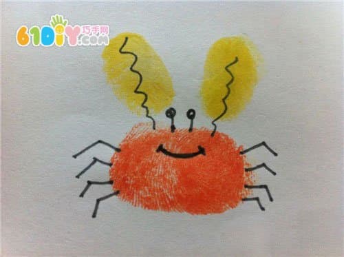创意动物指印画——螃蟹