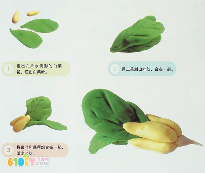 儿童粘土教程：大白菜