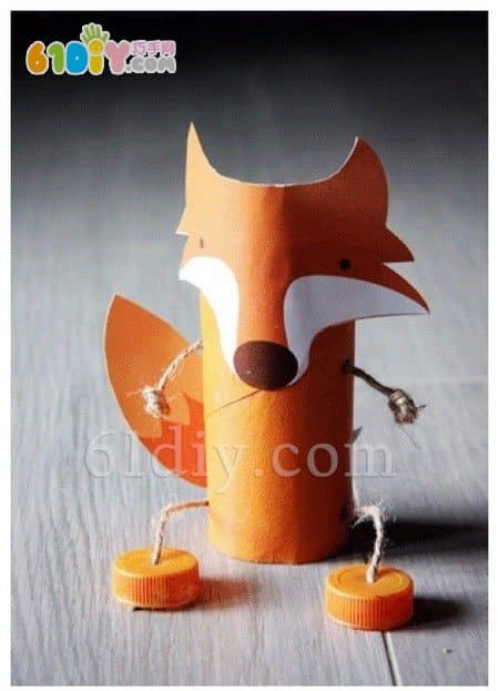 卷纸芯手工制作狐狸木偶