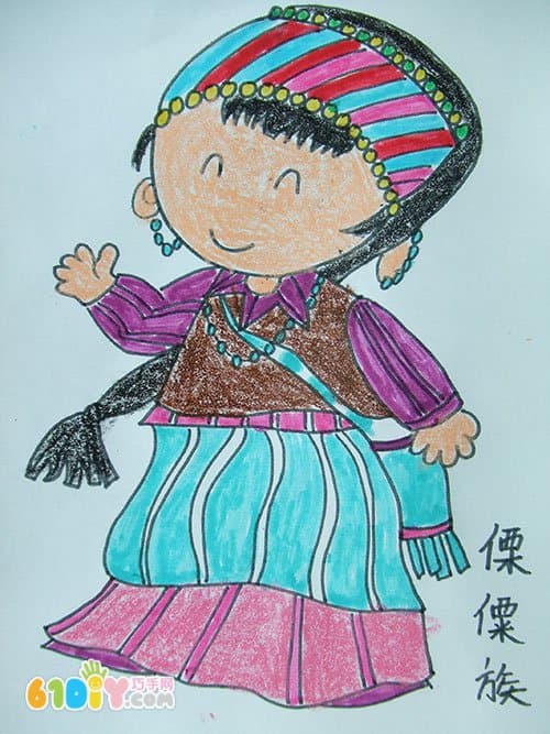 56个民族卡通简笔画（彩色版）傈僳族