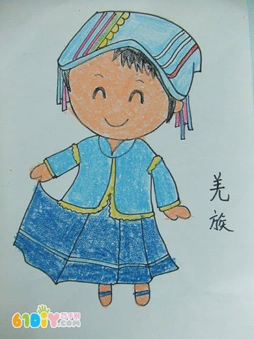 56个民族卡通简笔画（彩色版）羌族
