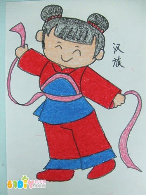 56个民族卡通简笔画（彩色版）汉族