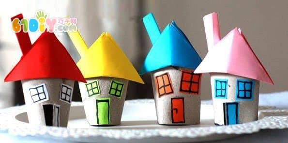 卷纸芯手工制作小房子