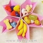 樱花形糖果盒折纸教程
