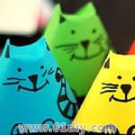 儿童折纸：可爱的立体小猫
