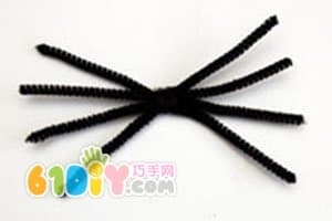 毛根毛球DIY万圣节蜘蛛
