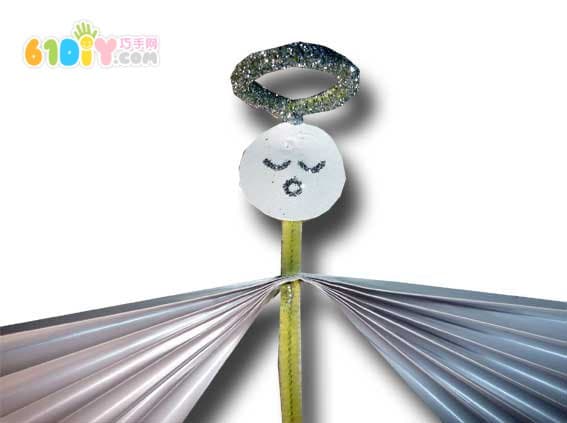 圣诞节手工：折扇小天使