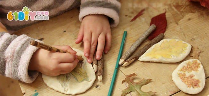 儿童手工 盐面团制作树叶