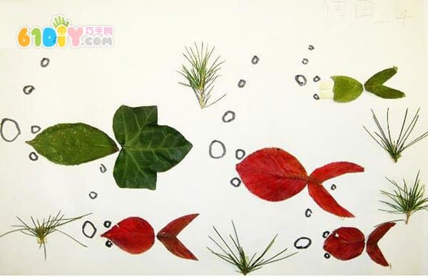 儿童趣味DIY 漂亮的树叶贴画
