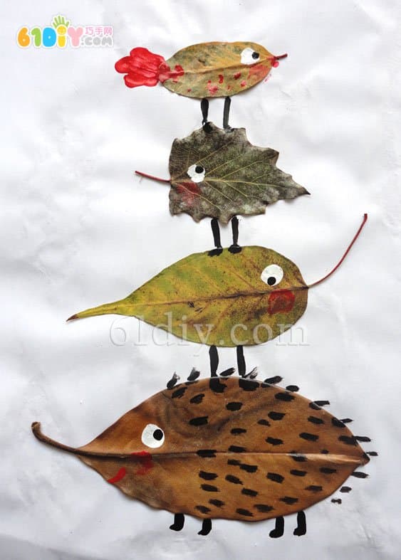 儿童树叶画作品