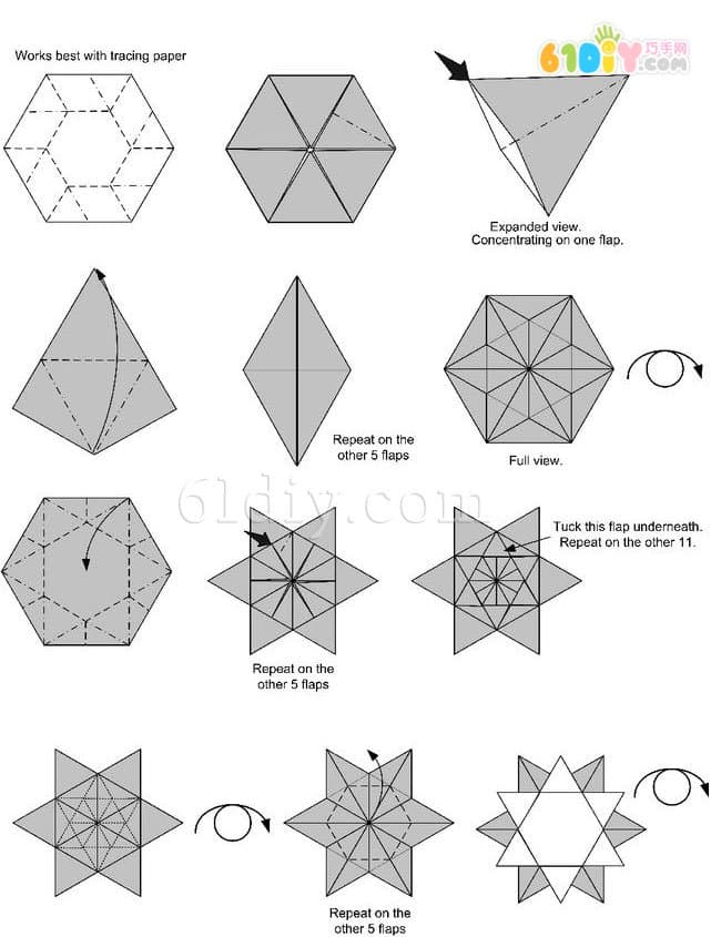 雪花折纸教程