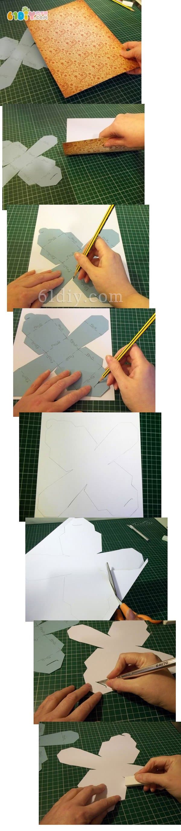 节日包装手工 方礼物盒DIY制作
