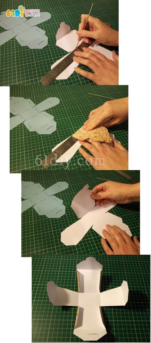 节日包装手工 方礼物盒DIY制作