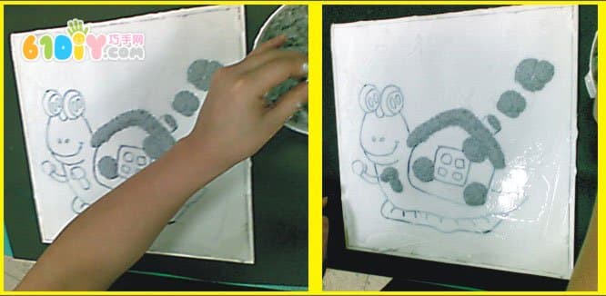 纸浆画教程 可爱的小蜗牛