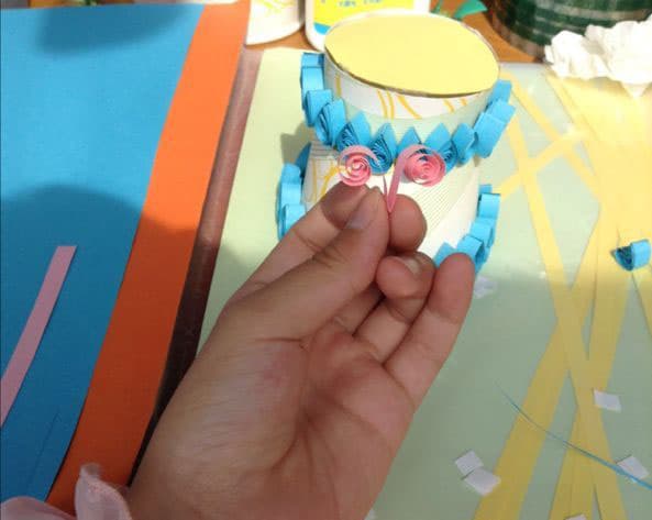 儿童手工 纸杯衍纸蛋糕