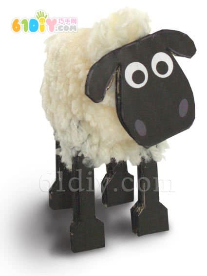 卡哇伊的毛线球小羊DIY制作