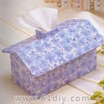瓦楞纸板手工制作屋形纸巾盒