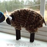 废纸板毛线手工羊DIY