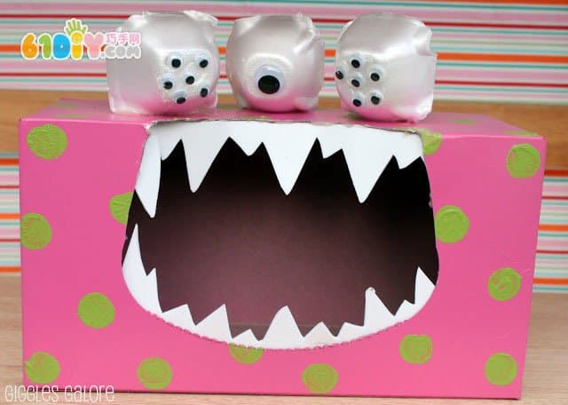 创意儿童制作 纸巾盒DIY怪物