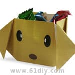 小狗糖果盒折纸方法