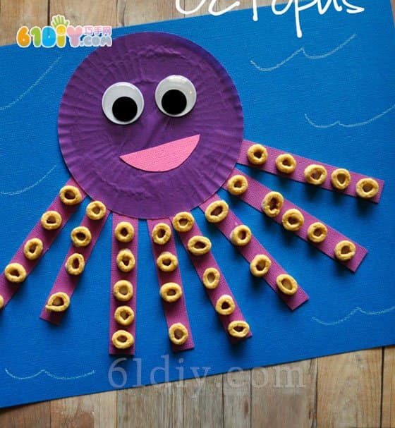 儿童创意贴画 蛋糕纸手工章鱼