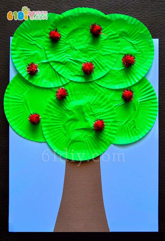 儿童创意贴画 蛋糕纸苹果树