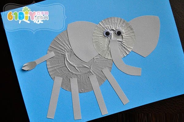 儿童贴画手工 蛋糕纸大象