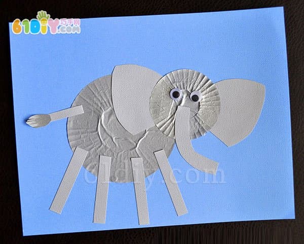 儿童贴画手工 蛋糕纸大象