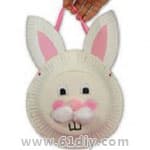 幼儿复活节手工 纸盘兔子篮