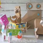 纸盒废物利用玩偶作品